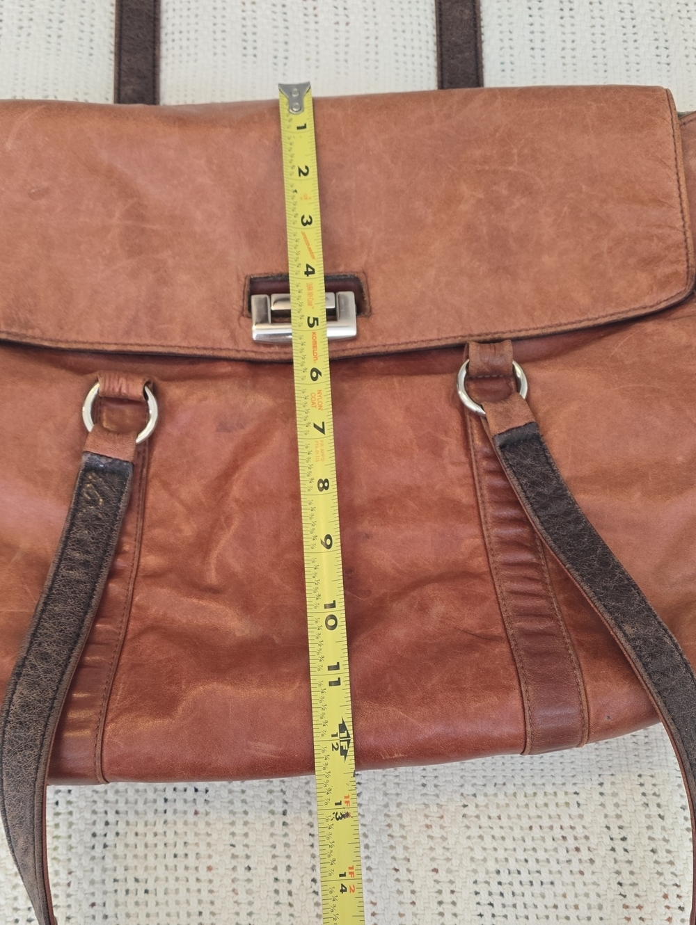Viva Bags Of California Classic Brown Leather Tote Made In USA - Picture 7 of 13